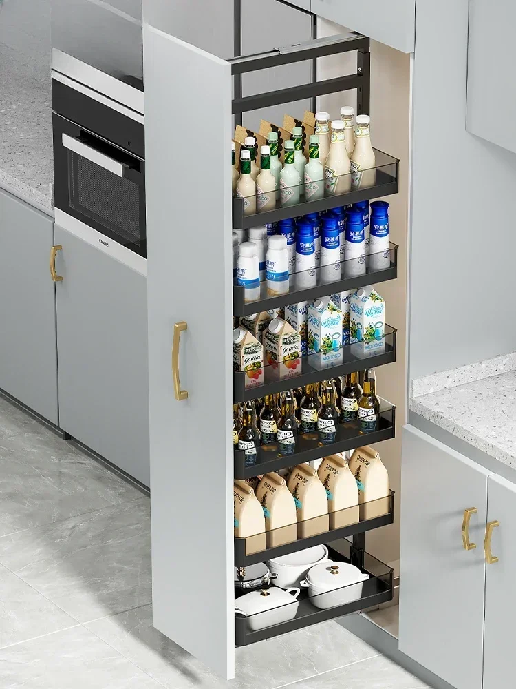 Pull Basket Kitchen Cabinet, Big Monster High Cabinet Pull Basket Refrigerator Side Narrow Cabinet Pull Basket Multi-layer