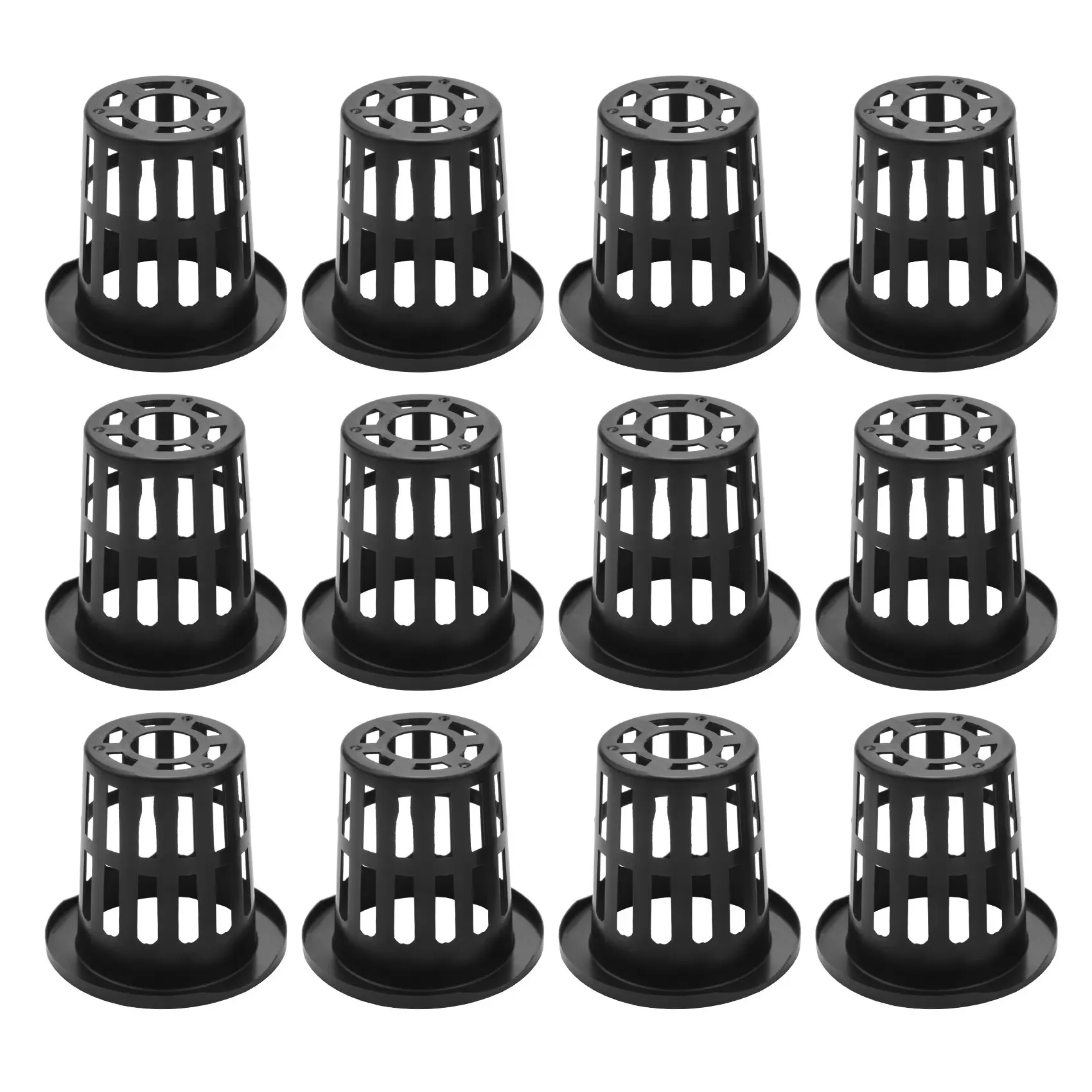 New 100 Pack 2.36 Inch Net Cups Slotted Mesh Wide Lip Filter Plant Net Pot Bucket Basket for Hydroponics Aquaponics Orchids