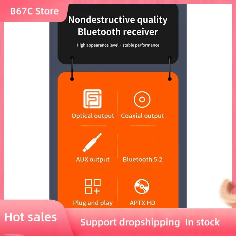 

B67C APTX-HD Bluetooth 5.2 Аудиоприемник Toslink/Коаксиальный выход для усилителя динамика автомобиля
