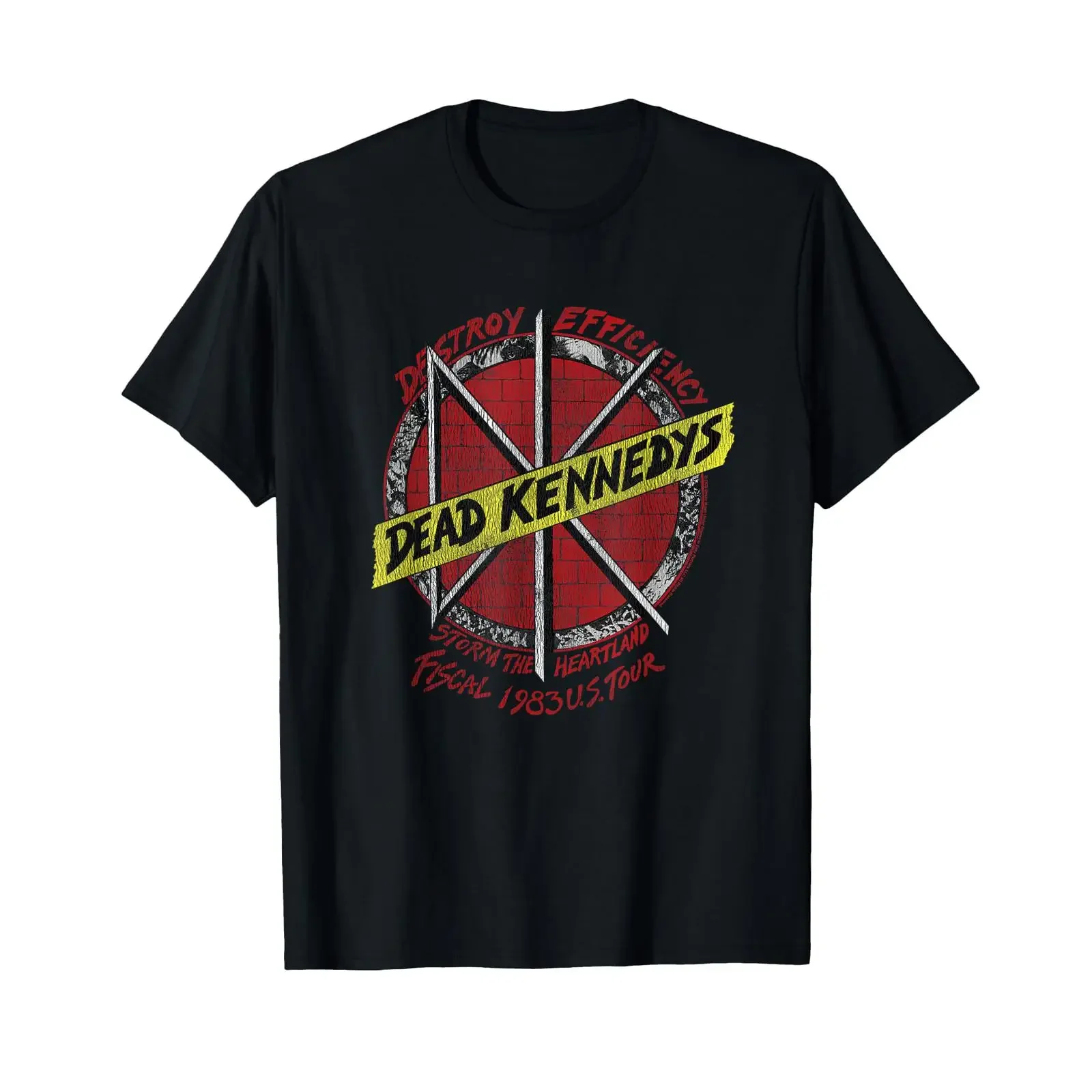 Dead Kennedys Destroy Efficiency DK Logo Vintage Punk Band T Shirt vintage Washed Slightly Casual homme streetwear Unisex