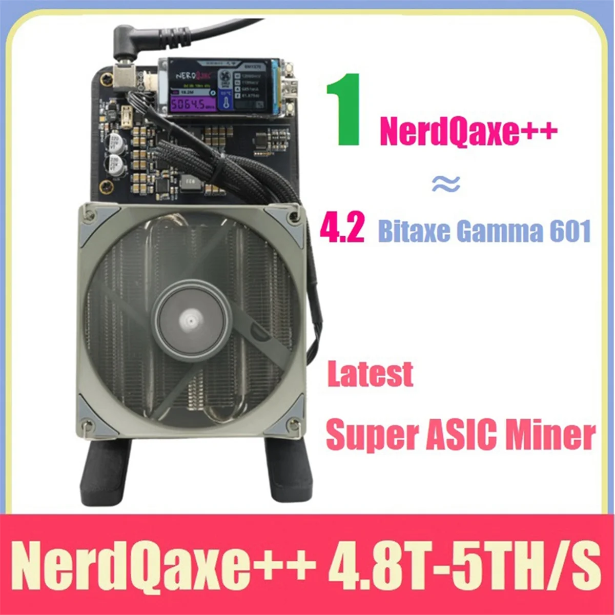 

HOT AC18 NerdQaxe++ BTC Solo Miner 4.8T-5TH/S 4XBM1370 ASIC Chip 80W Open Source Bitcoin Crypto Miner Silent Miner EU PLUG