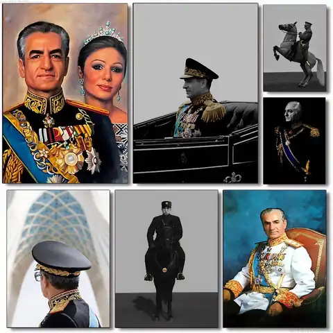 Kral Mohammad Reza Şah Pahlavi İran Klasik Poster Duvar sanatı baskı sanatı oturma odası yatak odası bar salonu ev için uygun