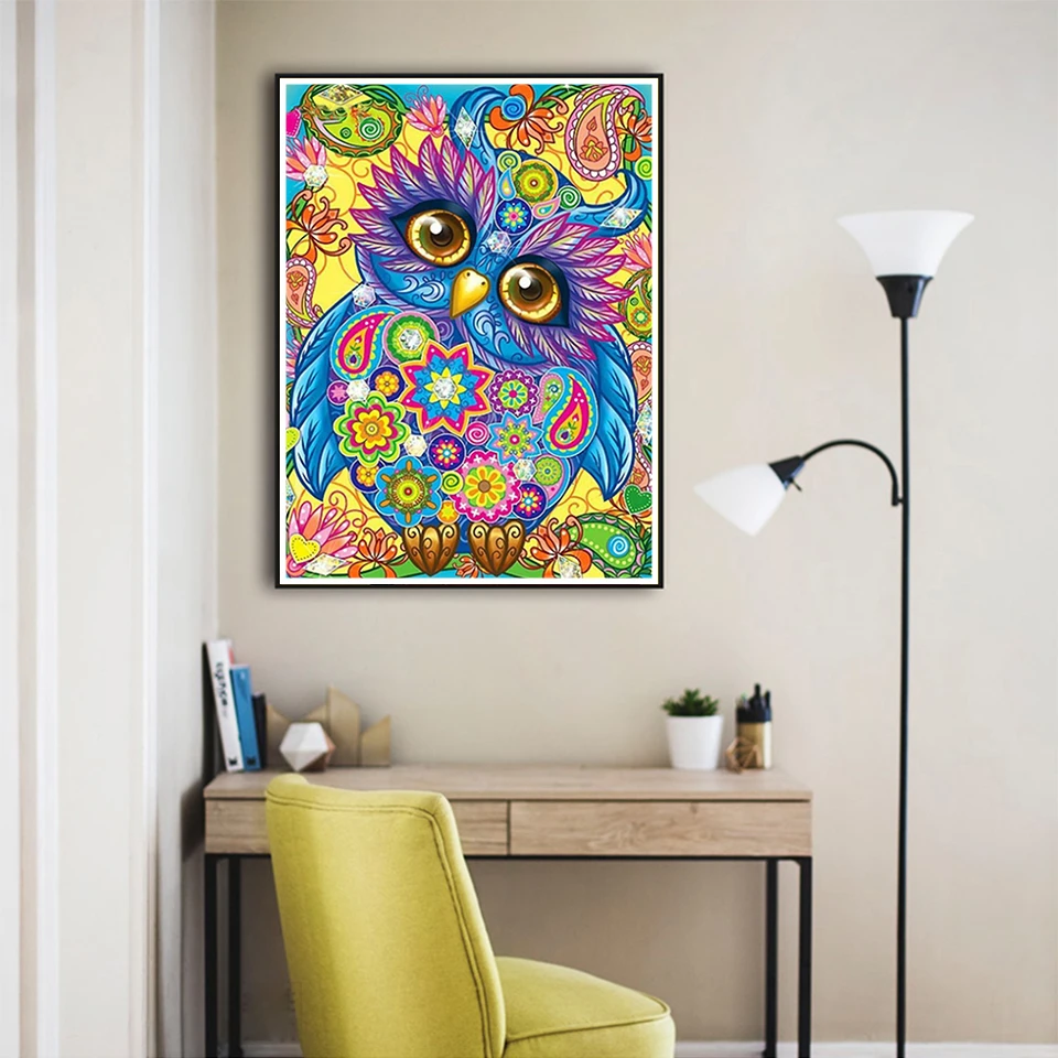 AB 90 Colors Diamond Painting 5D Owl Embroidery Animal Mosaic Art New Arrival Decor For Home Full Drill Wall Stickers Kit