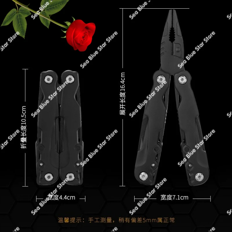 

Camping Multifunctional Tool Pliers Stainless Steel Multifunctional Pliers Black Outdoor Portable Folding Pliers Gift