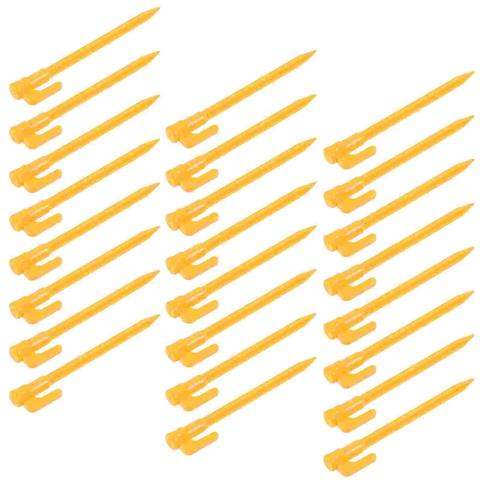 24 Pcs Plastic Tent Stakes Ground Nail Outdoor Pegs Canopy Camping Supplies Beach Tents Anchor Artificial