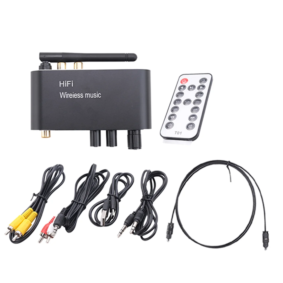 M20K Digital-To-Analog Converter Bluetooth 5.1 Receiver DAC Optical/Coaxial to AUX 3.5 mm Audio Output with Volume Control