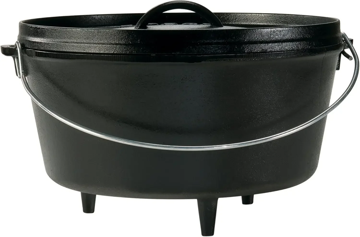 Quart Pre-Seasoned Cast Iron Camp Dutch Oven with Lid - Dual Handles - Use in the