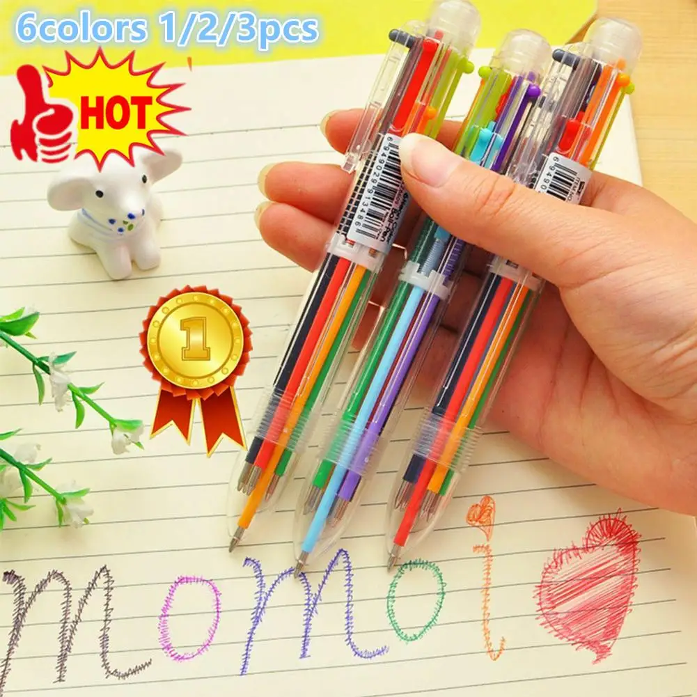 

1/2/3Pieces 6 colors Ballpoint Pen For Ball Point Creative Bullet Colorful Stationery