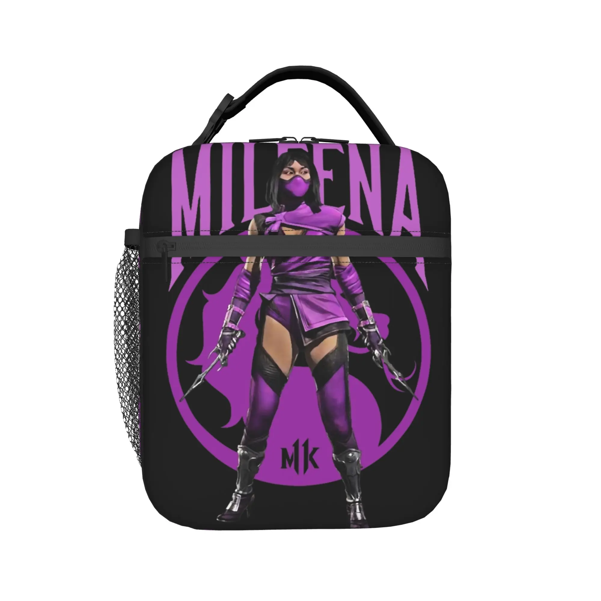Mortal Kombat Acessórios Bolsa térmica isolada para almoço, para escola, recipiente de comida, caixa térmica portátil para almoço