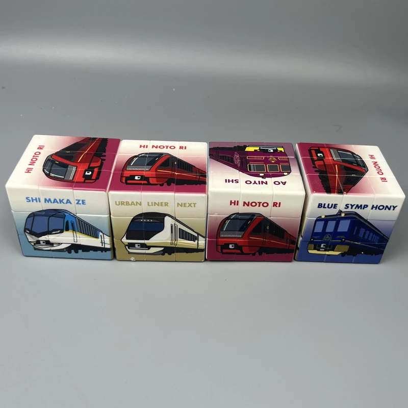 6cm cartoon japan train style magic cube PVC collection SHI MAKA ZE model toy