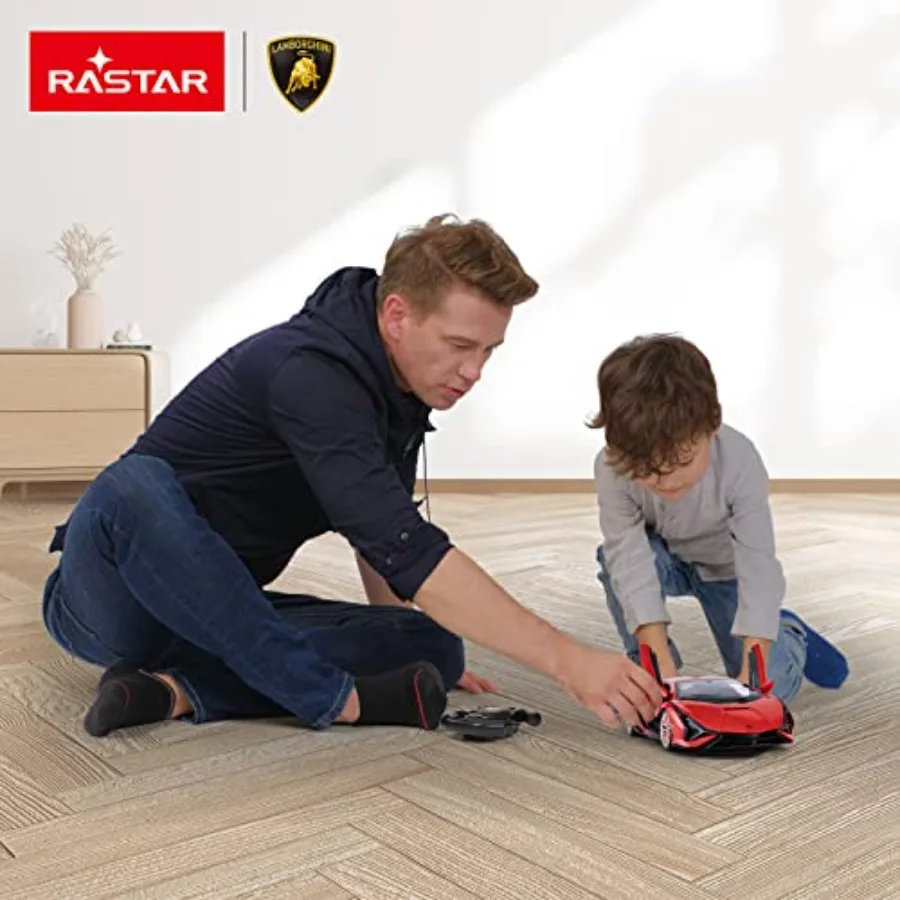 RC Car Lamborghini 1/14 Remote Control Car For Outdoor Play, ABS Plastic Body, Red Color, High-Speed And Durable Design