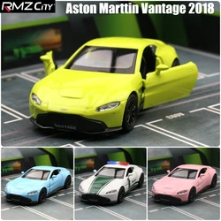 Aston Martin Vantage-Coche de juguete en miniatura para niños, modelo RMZ CiTY, ruedas libres, colección de aleación fundida, regalo para niños, 1/36