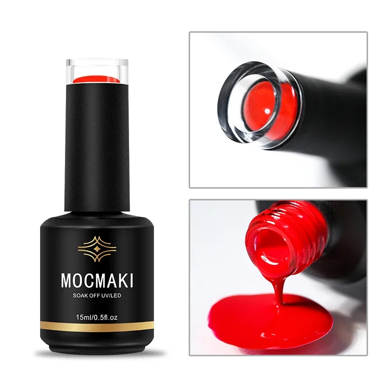 Mocmaki-esmalte de uñas en Gel UV LED, barniz híbrido para manicura artística, 148 colores, capa superior Base semipermanente, 15ml