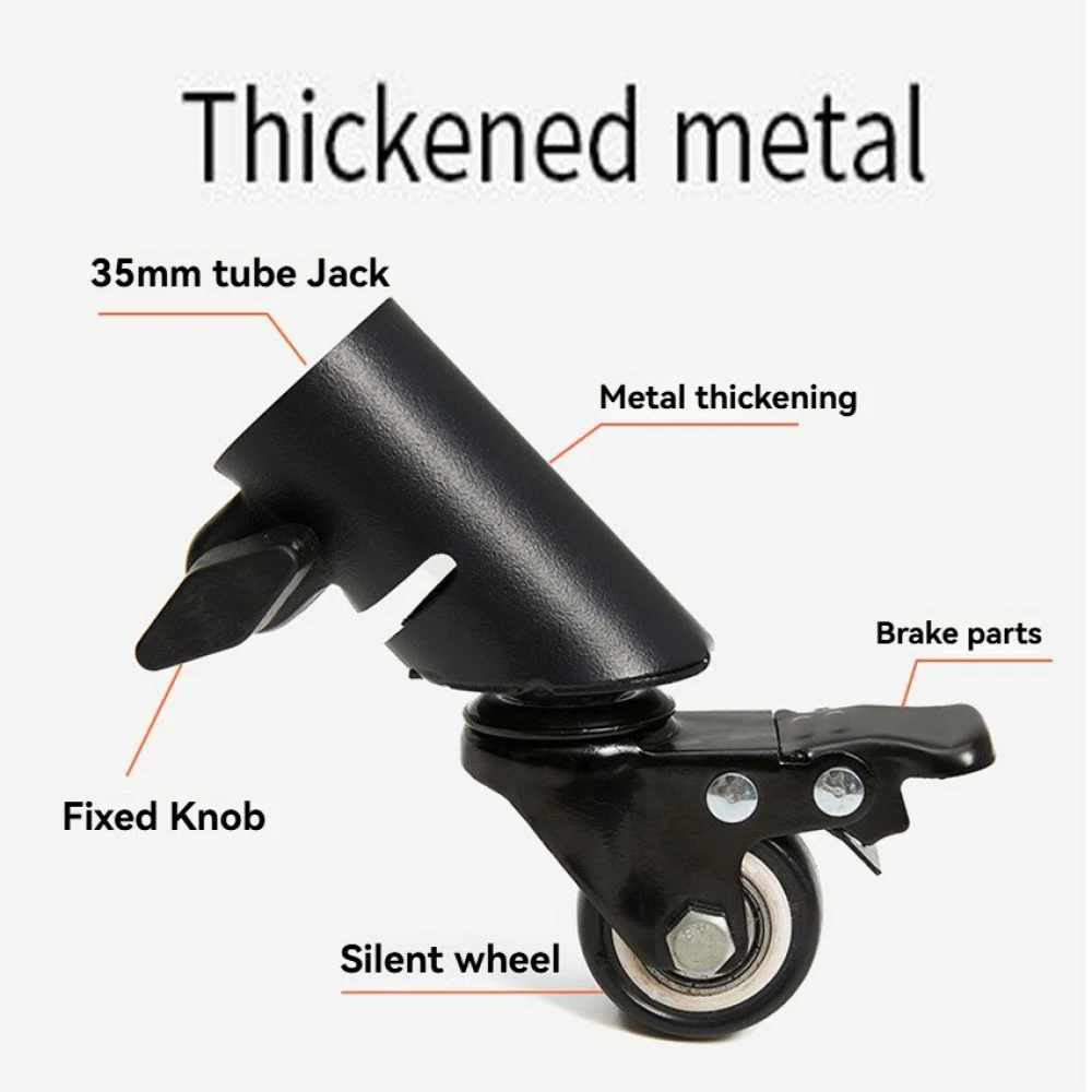 3 Buah Katrol Tripod Universal 35Mm Roda Braket Speaker Kastor Aksesori Roda Tripod Senyap