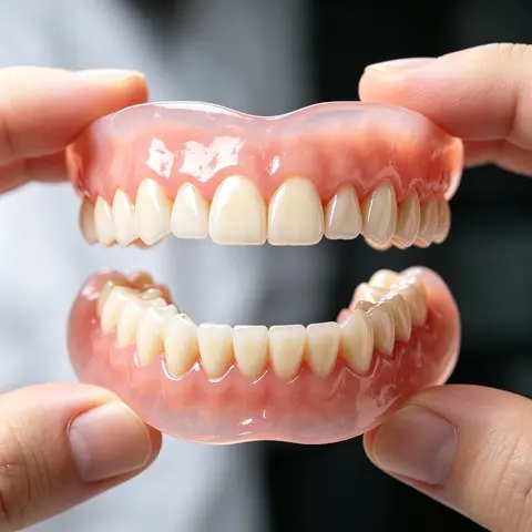 Full Set Natural Dentures Upper & Lower Silicone Fake Teeth Braces Comfort Fit Instant Confidence Smile Oral Care For Men Women