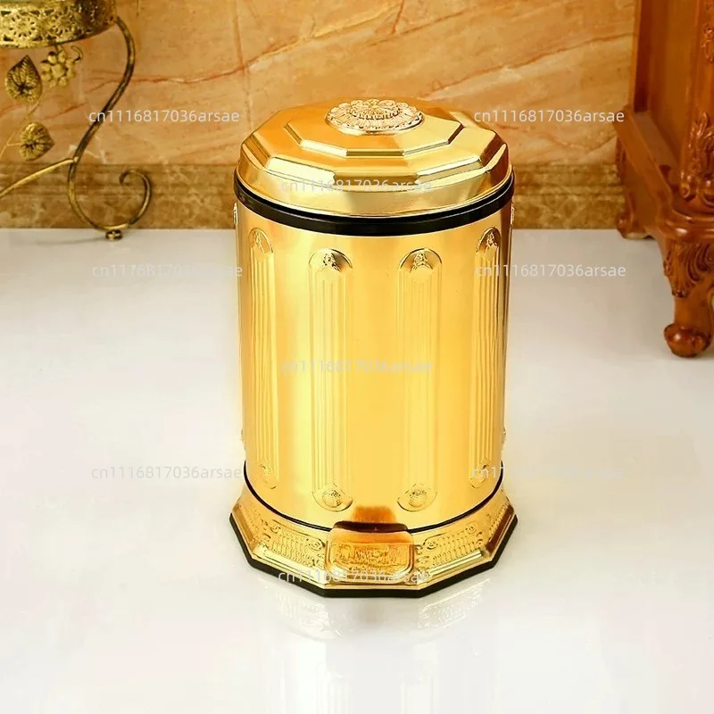 Stainless Steel Trash Can With Lid, Household Waste Bin For Kitchen Bathroom Office