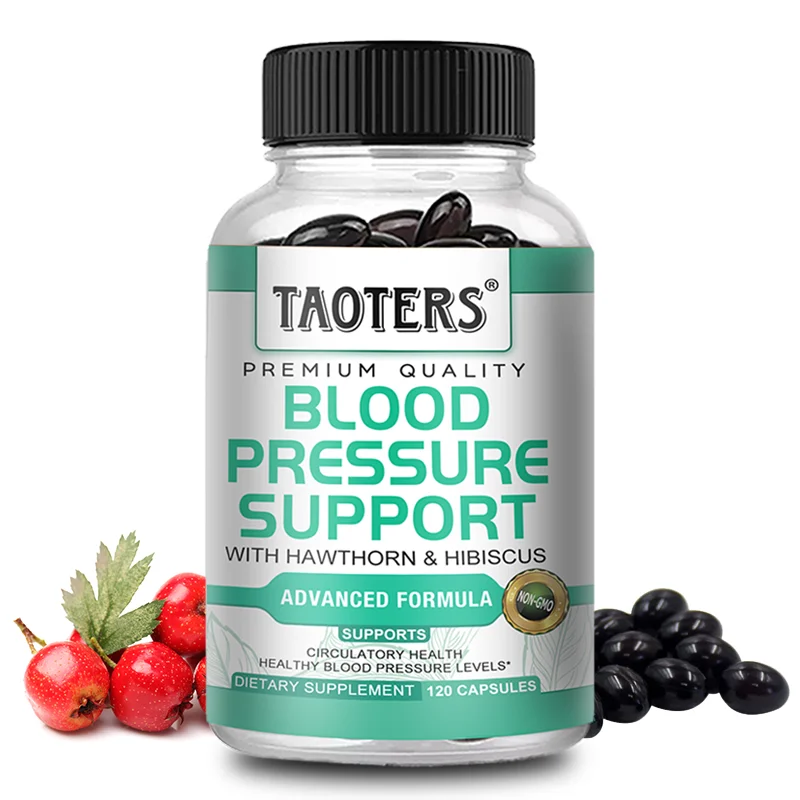 

Premium Blood Pressure Support Supplement Capsules - for Cardiovascular & Heart Health with Awthorn and Hibiscus