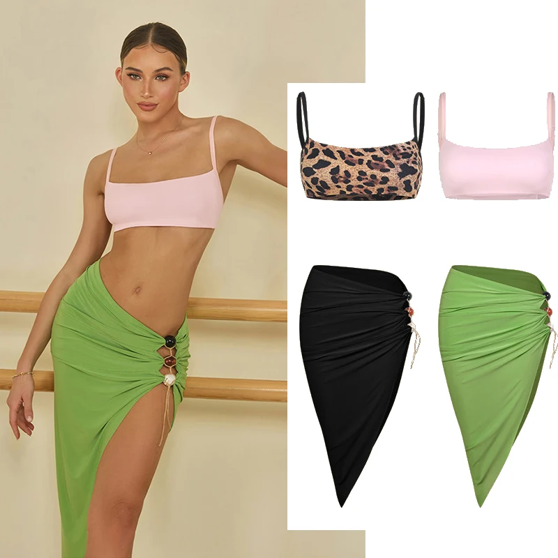 

Adult Latin Dance Clothes ZYM Practice Wear Women Latin Tops Bra Slit Skirt Summer Rumba Tango Dance Performance Costume NV27299