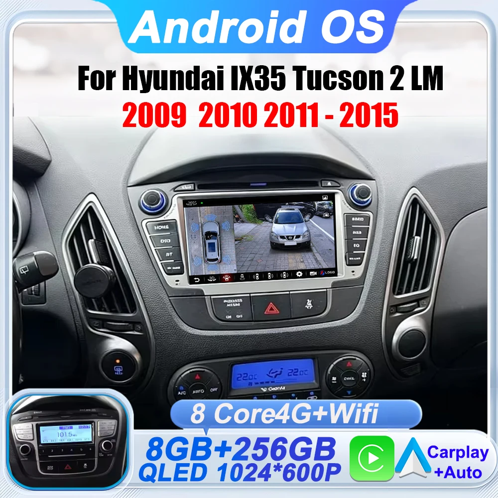 Carplay de 7 Pulgadas para Hyundai IX35 Tucson 2 LM 2009-2015, Unidad Principal Estéreo, Reproductor de Radio para Auto Android, Pantalla Táctil GPS, 8 Núcleos, Wifi 1