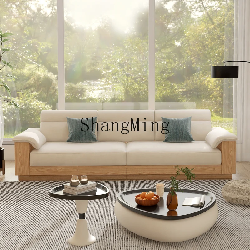 

CL exquisite small apartment living room modern simple storage glass fabric solid wood sofa