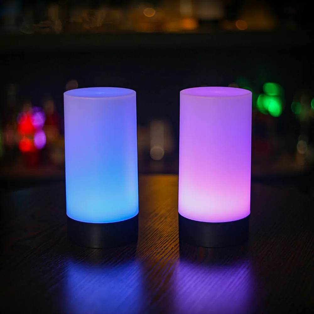 LED Atmosphere Festive Party Indoor Table Decoration RGB Colorful Cylindrical Table Lamp