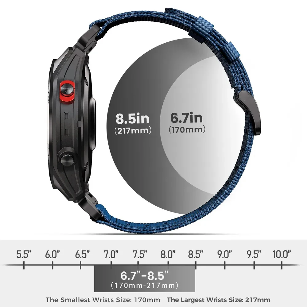 Correia de nylon trançada Tactix para Garmin, banda de substituição rápida, Garmin Tactix 7 Pro, Delta Bravo 7X, 6, 22, 26mm, D2