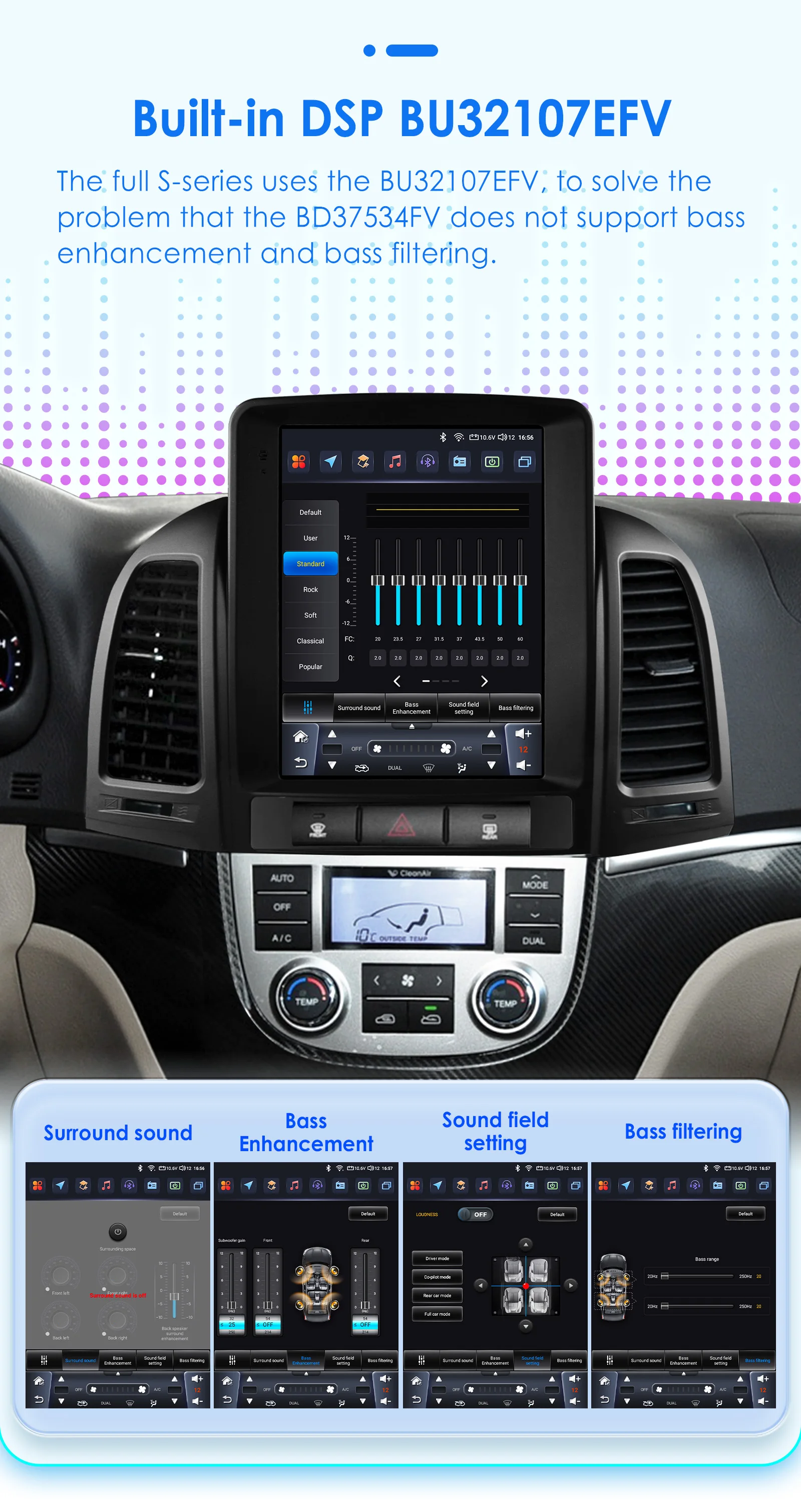 Hizpo 8Core 9,7 Zoll Autoelektronikgeräte für Hyundai Santa Fe 2 2006 - 2012 2-DIN-Headunit Carplay Radio Multimedia GPS WIFI – Detail 13