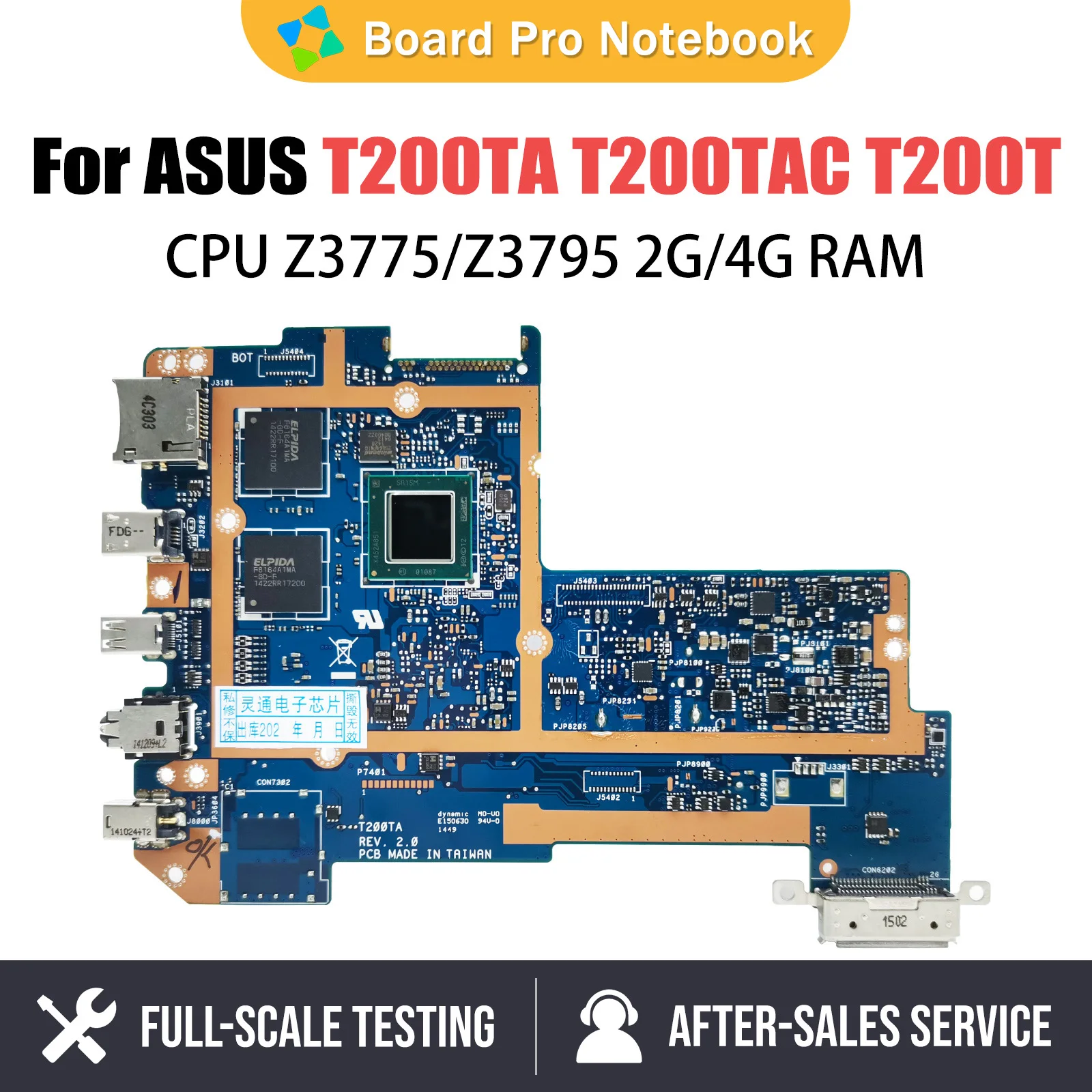 

Notebook Mainboard For ASUS T200T T200T T200TA T200TAC Laotop Motherboard With Z3775 Z3795 CPU 2GB 4GB RAM 32G-SSD 100% Test OK