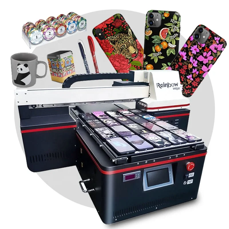 Rainbow a2 a3 uv printer direct to substrate achievable digital a2 uv flatbed printer multifunctional uv printer