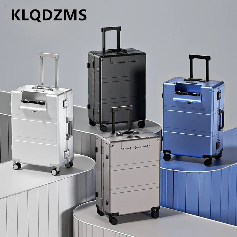 KLQDZMS 20 "24" 28 インチメンズ荷物ビジネス搭乗ボックス全アルミニウムマグネシウム合金トロリーケース大容量スーツケース