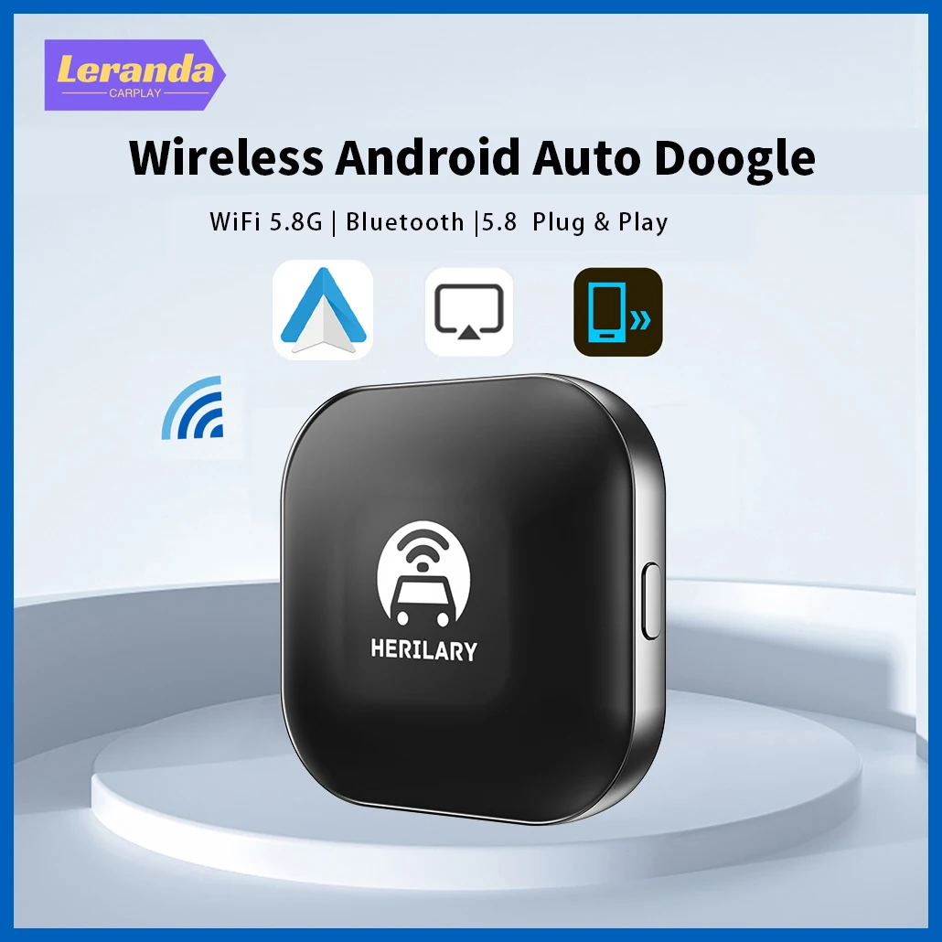 2024 Leranda C1-AA Wireless Android Auto Adapter Car Multimedia Player Wired to Wireless for Android Auto Bluetooth Auto Connect