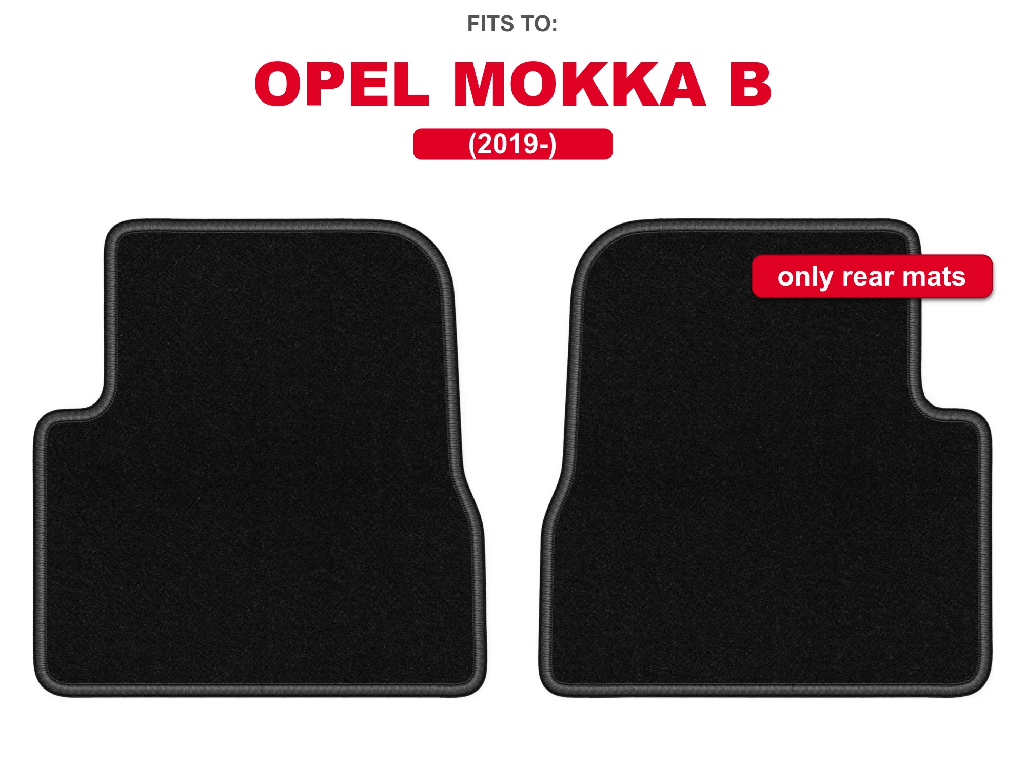 Velour tapijten achterin voor: Opel Corsa F 2019- hatchback Zwart