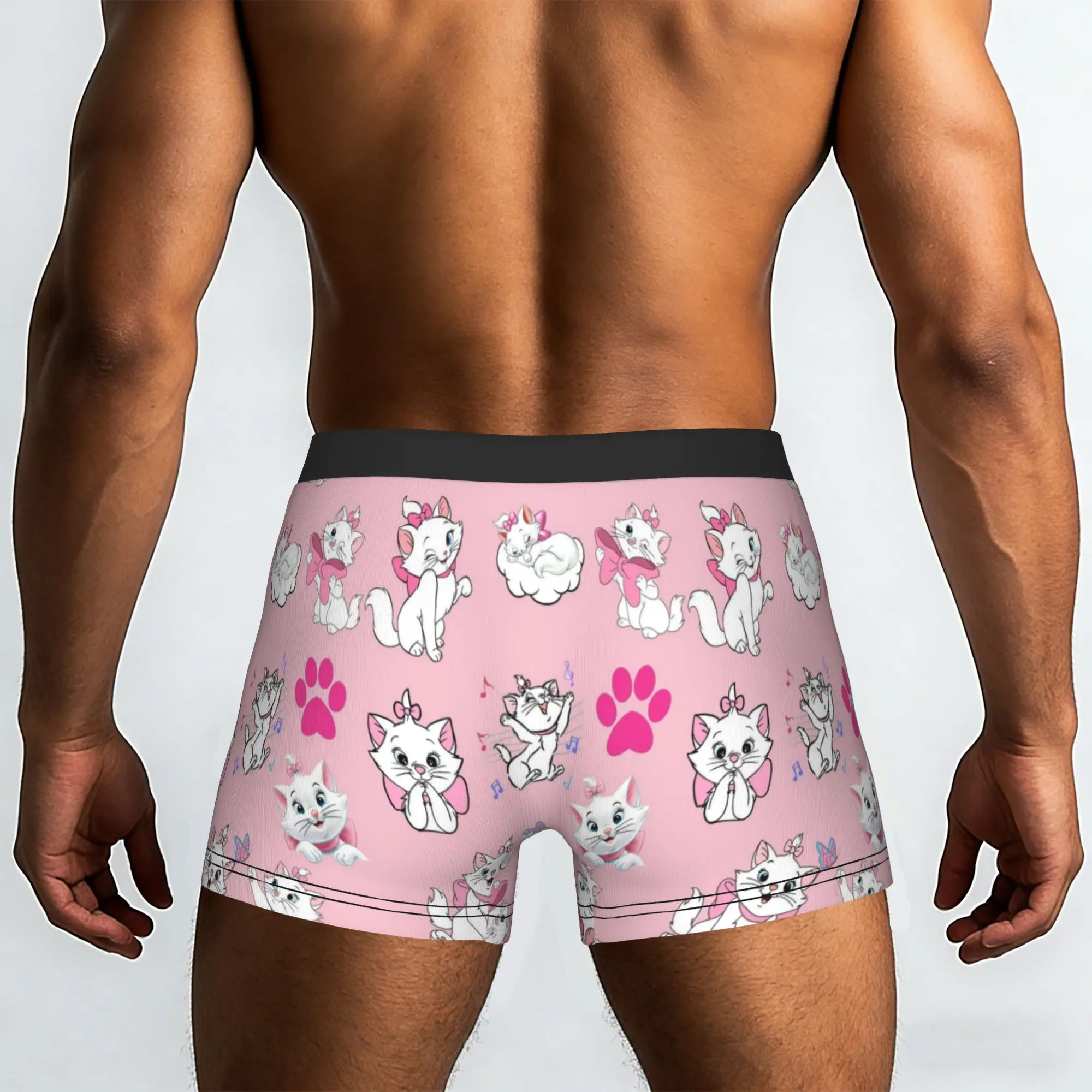 Customized Fashion M-Marie Cat Cartoon Boxers Shorts Panties Male Underpants Comfortable Cat Manga Briefs Underwear