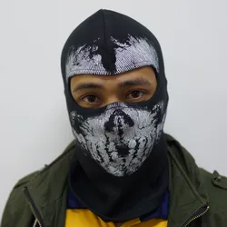 Mask Skull Ghost for Motorcycle Black Cosplay Costume Ghost Face War Game Skeleton Riding Outdoor Headwear Windproof Masks