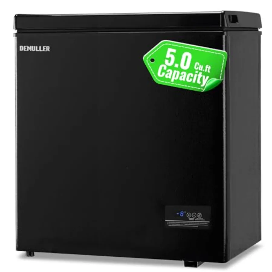 Chest Freezer with Electronic Panel Accurate Temperature Display to 1 5.0 Cu.ft Deep Freezing Machine with 2 Removable Baskets