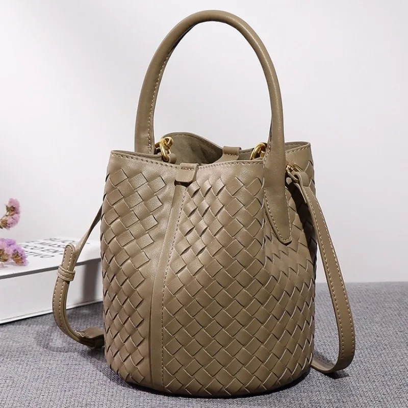 حقائب دلو منسوجة يدويًا للنساء، حقيبة كتف كروس، اشتر واحدة واحصل على واحدة، تسوق العمل أثناء السفر