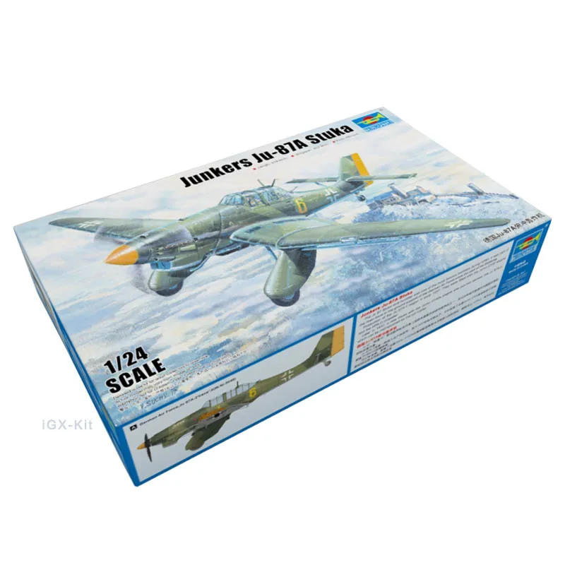 Trumpeter 02420 1:24 German Junkers ju87a Stuka Bomber Plane Aircraft Military Toy Handcraft Assembly Plastic Model Building Kit