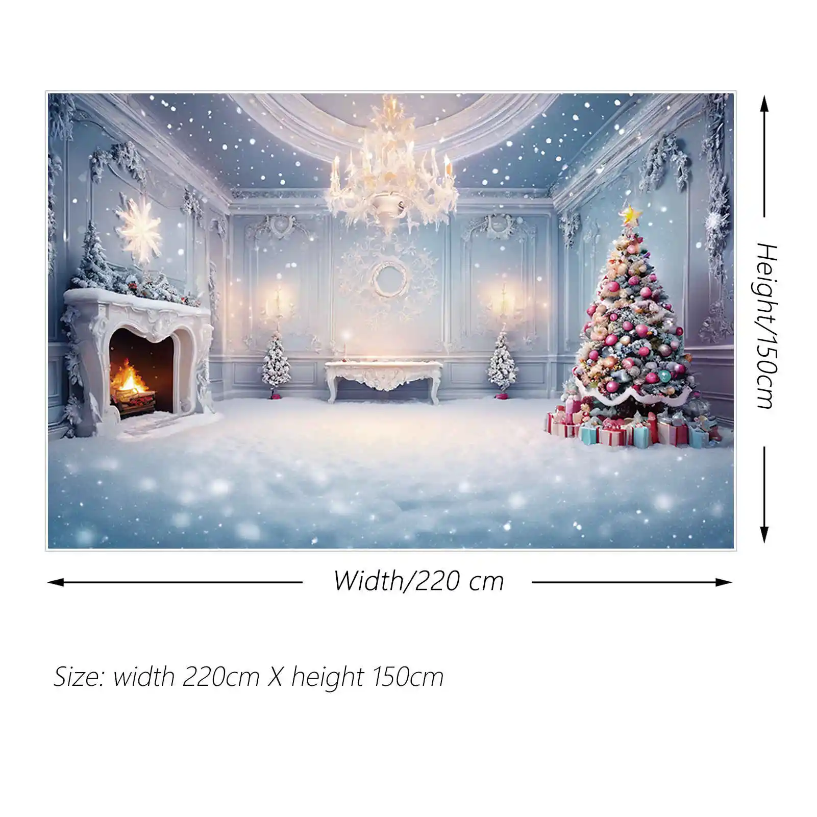 Lua. QG-Fundo De Natal para Sala De Estar, Lareira, Enfeites Congelados, Fundo De Neve, Decoração De Festa, Acessórios De Fotografia