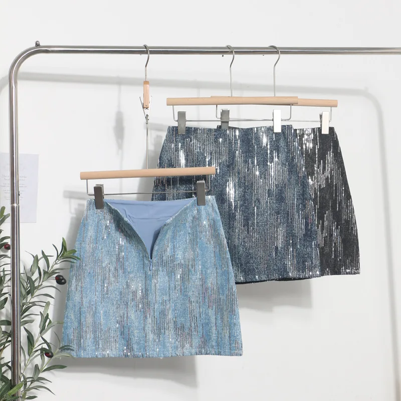 Spice Girl – jupe taille haute à paillettes pour femmes, jupe courte scintillante, Anti-lumière, hanche, nouvelle collection automne 2025