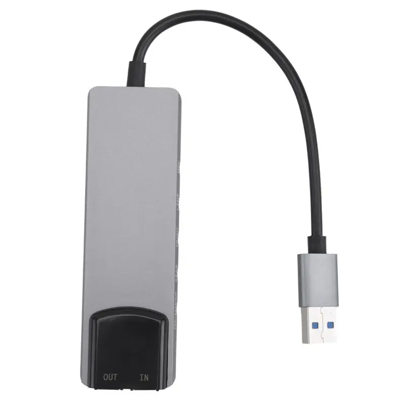 6-In-1 Computer Sound Card 5.1 USB External Sound Card Multi-Function Audio Converter For Notebook Aluminum Sound Card Durable B