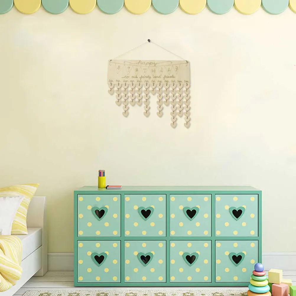 

Wooden Block Calendar DIY Birthday Reminder Board for Family Friends Anniversary Festival Wall Decor Craft Kit Home Gift