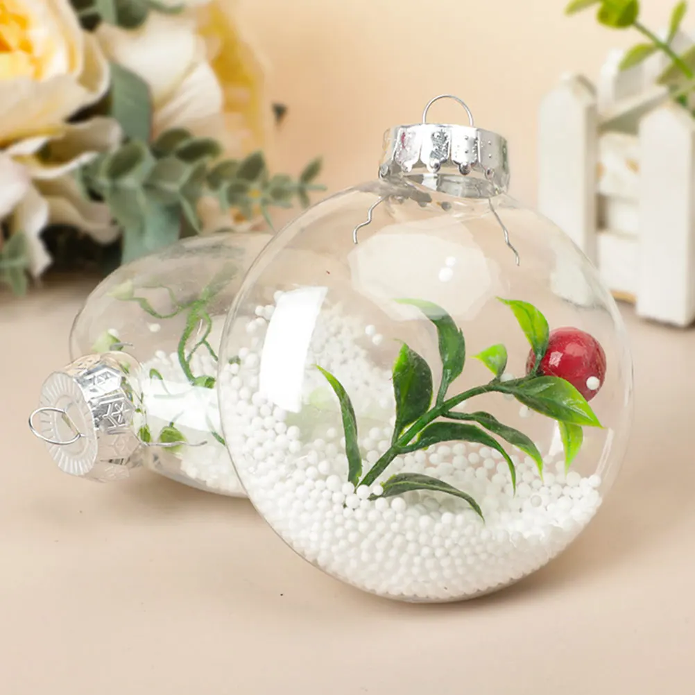 

12Pcs Christmas Ball Pendants Clear Hanging Globe Ornaments for Tree Decor Home Garden Party Xmas Decoration Craft