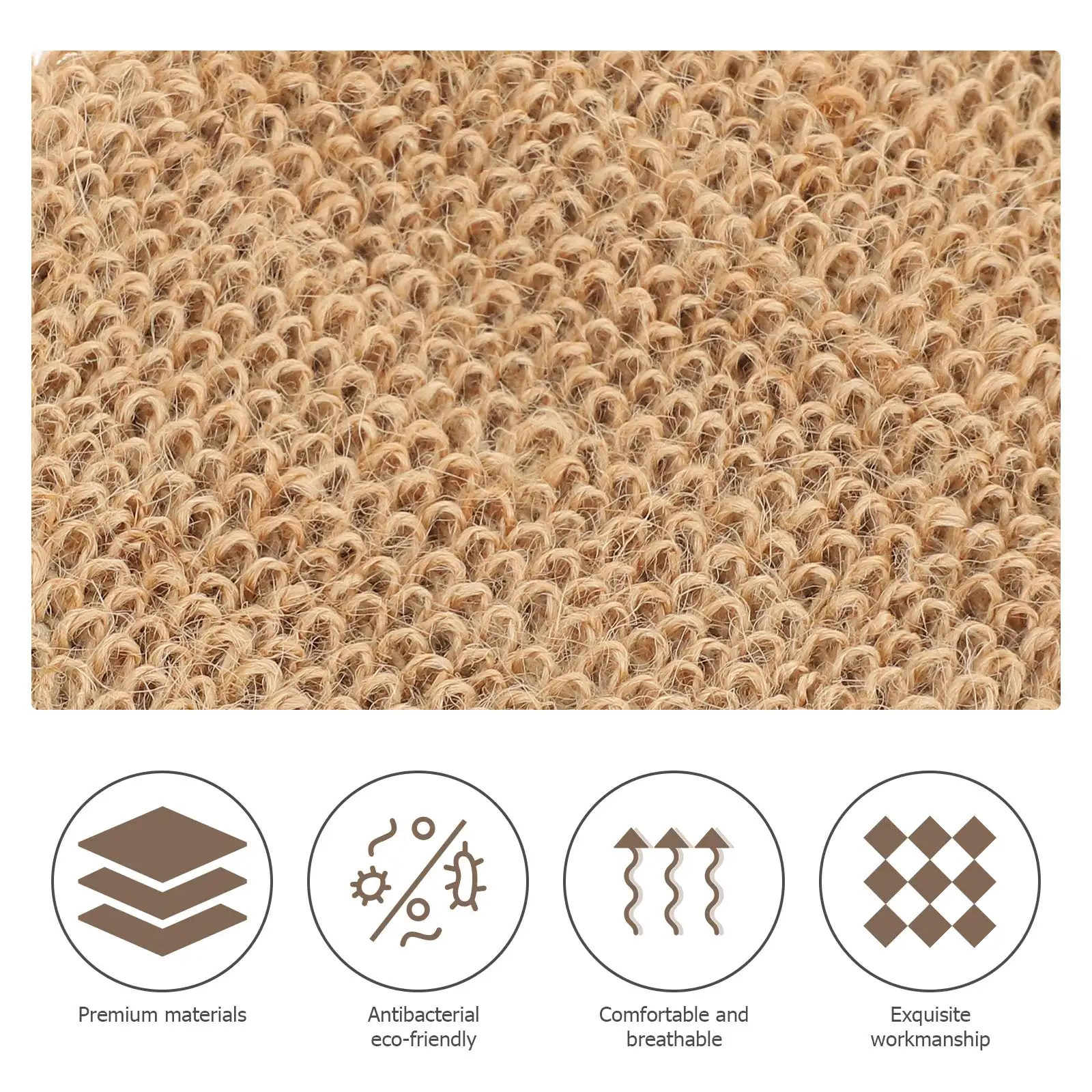 

Jute Bath Towels 2 Pcs Shower Scrub Gloves Exfoliating Hand Covers Bath Rubbing Mitts Brown Wash Towels for Body Cleansing