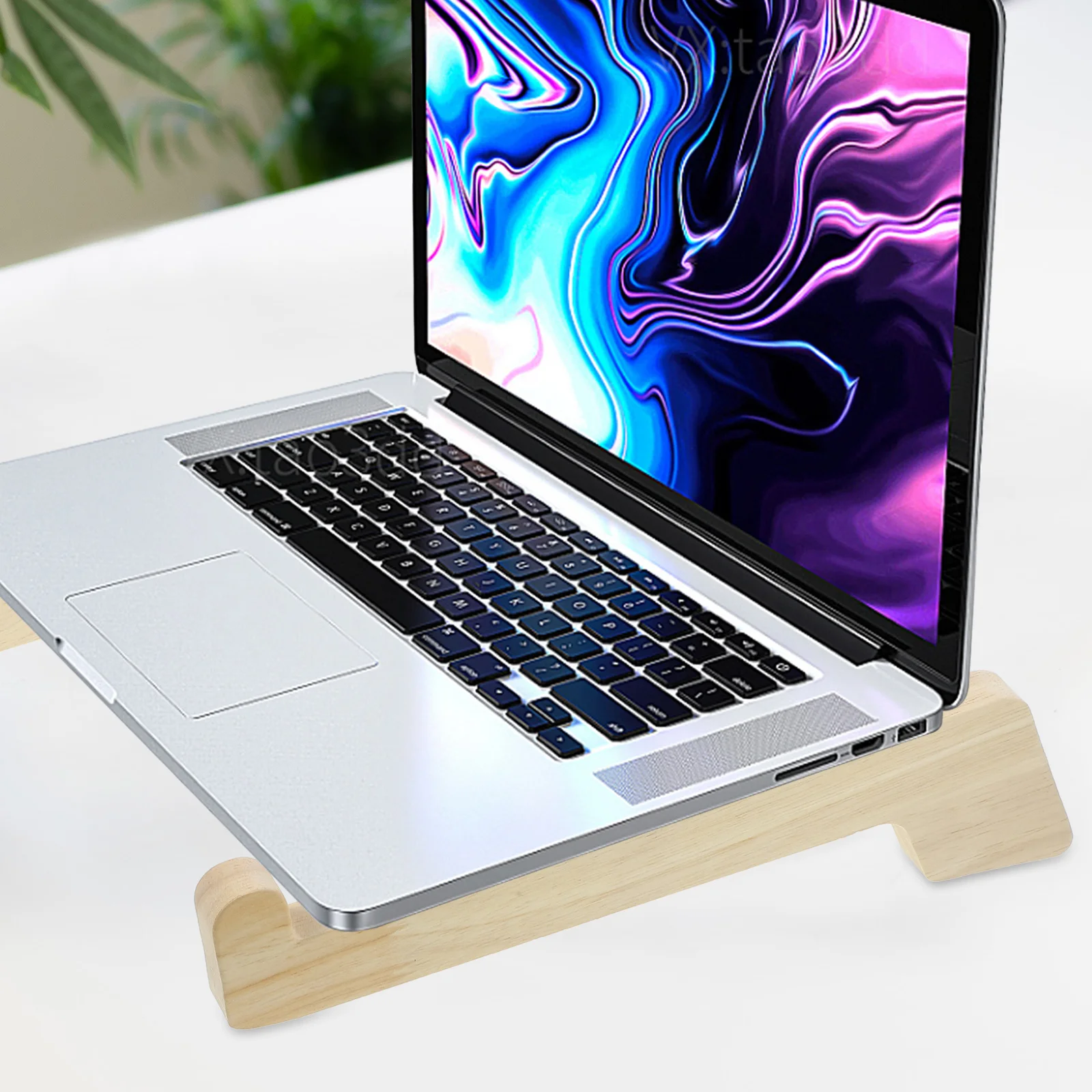 2 Pcs Computer Bracket Wooden Laptop Stand Table Notebook for Desk Holder Mount
