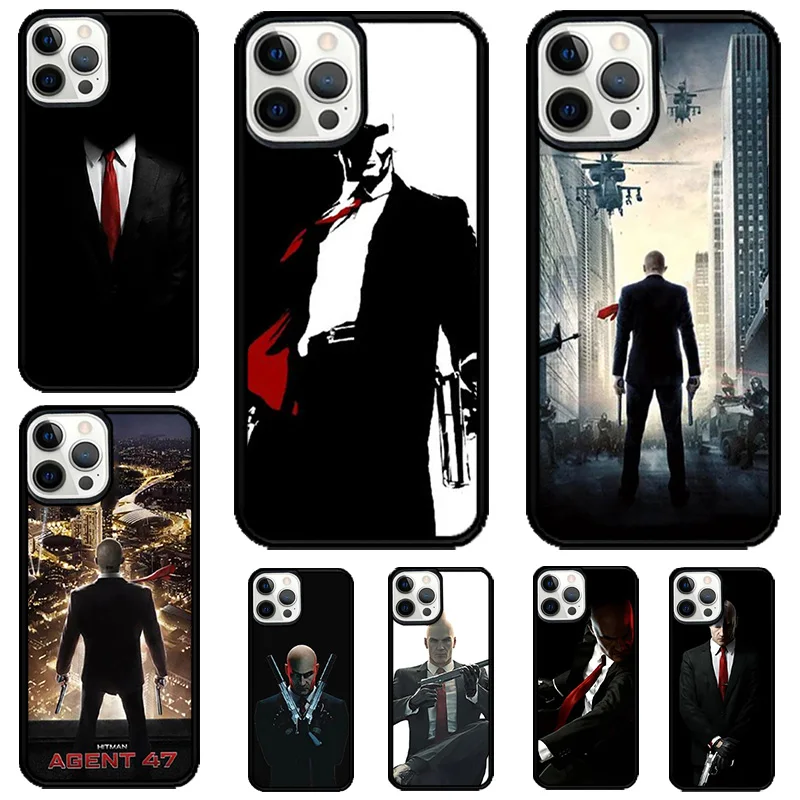 Man Hitman Agent Silicone Phone Case Cover For iPhone SE2020 6 7 8 plus XS XR 11 12 mini 13 14 15 pro max