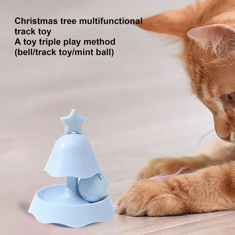 

Cat Toy Roller Cute Cat Teaser Toys Christmas Tree Roller Toy 2 Layers Catnip Toys Interactive Turntable Roller Balls For Pets