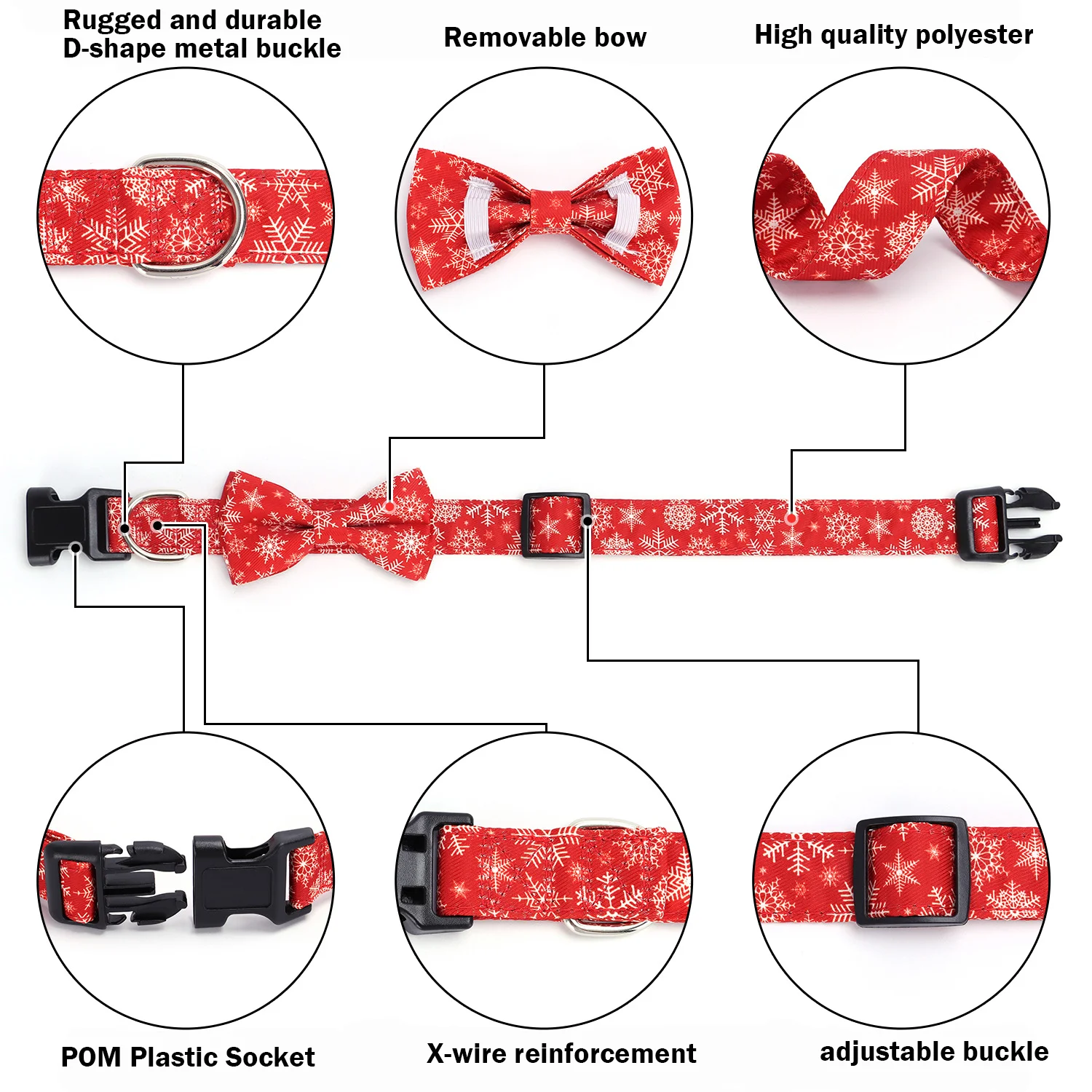 2025 New Christmas Pet Decoration Dog Collar Leash Set Christmas Glasses Frame