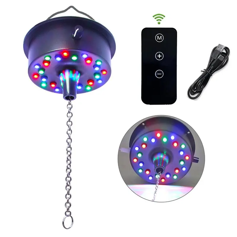 【VERSATILE】 Moteur à bille miroir avec lumières, moteur à boule disco 24 LED avec télécommande pour 4", 6", 8", 12" pour fête
