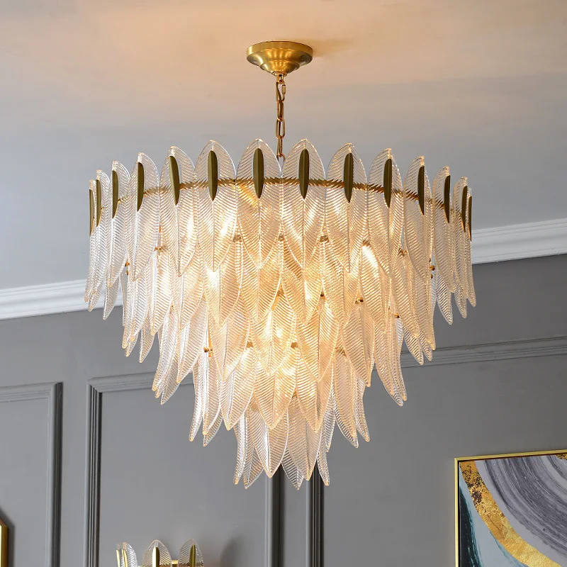 

American style minimalist living room glass chandelier dining room bedroom study exhibition hall hotel lobby chandelierAmerican