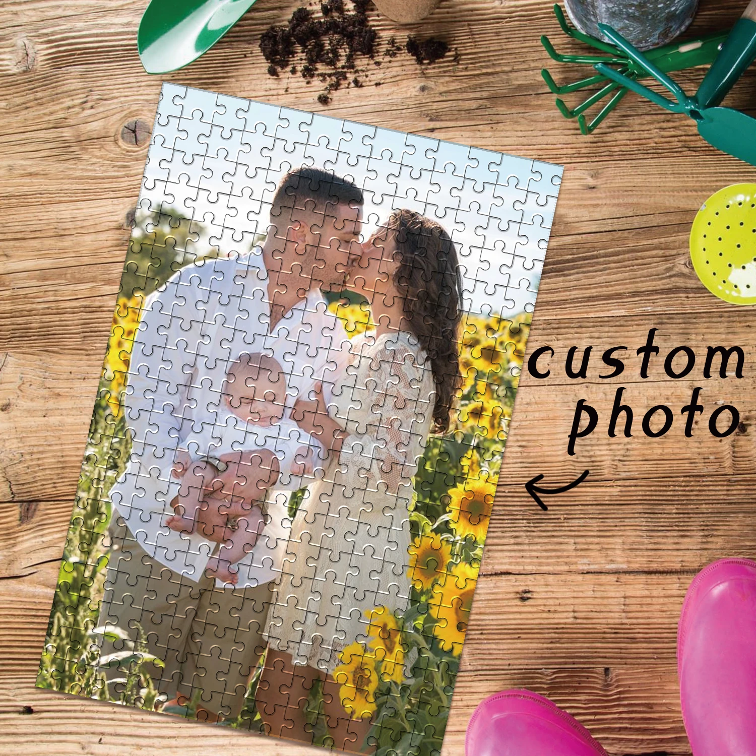 35/150/300/500/1000 elementów ładne puzzle z motywem słonecznika dla par, personalizowane z własnym zdjęciem, puzzle antystresowe, puzzle na zamówienie ze zdjęciami, mozaika